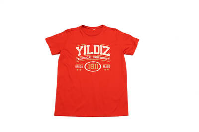 YTÜ Kırmızı Est. 1911Baskılı T-Shirt