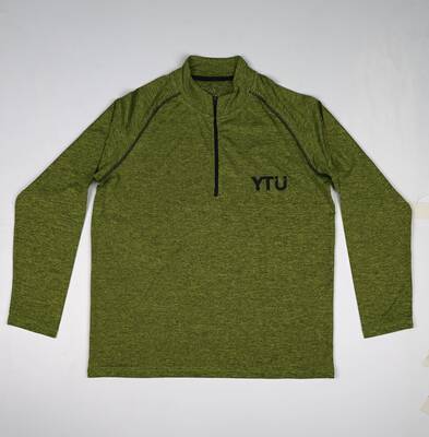 YTÜ Yıldız Teknik Yeşil Spor Half-Zip Sweatshirt
